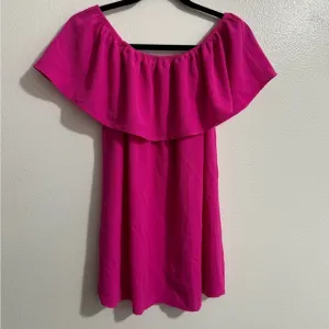 Show Me You Mumu women’s hot pink mini dress off the shoulder size large ruffle