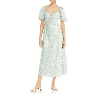 SIGNIFICANT OTHER Katie Floral Puff Sleeve Midi Dress in Bluebell Posie NWT $236