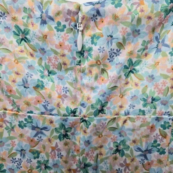 SIGNIFICANT OTHER Katie Floral Puff Sleeve Midi Dress in Bluebell Posie NWT $236