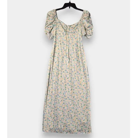 SIGNIFICANT OTHER Katie Floral Puff Sleeve Midi Dress in Bluebell Posie NWT $236
