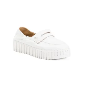 SILENT D White/White Suede Bravo Slip On Sneakers