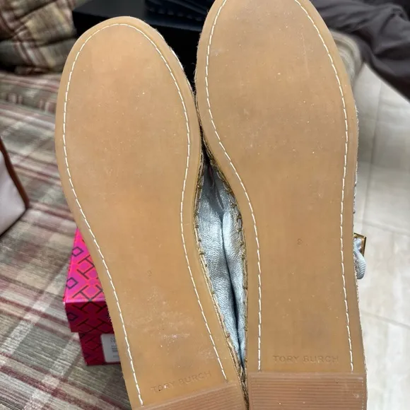 Silver Espadrille Flats