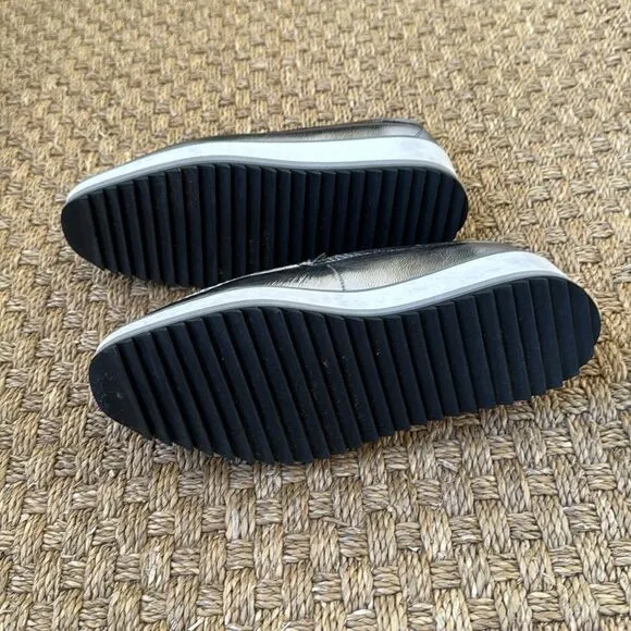 Silver Leather Platform Loafers By Johnston And Murphy