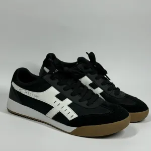Skechers Black and White Retro Sneakers with Mesh Upper