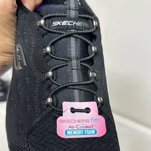 Skechers Black Sneakers Breathable Mesh Comfort