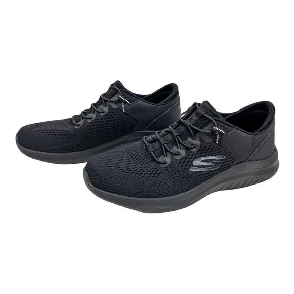 Skechers Black Ultra Flex 2.0 Mesh No Tie Sneakers 8 Men's