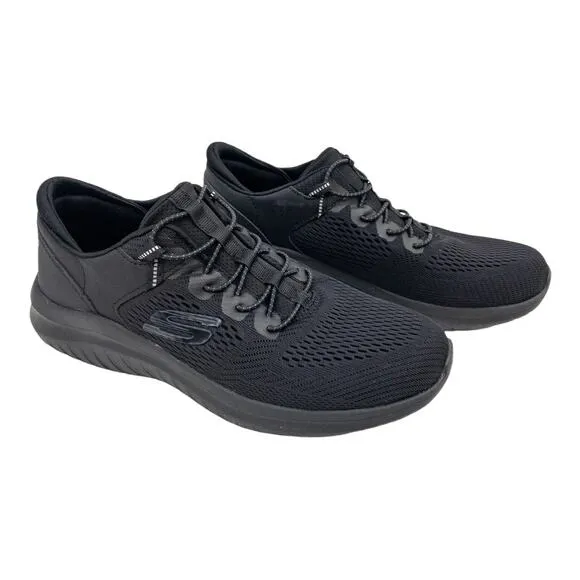 Skechers Black Ultra Flex 2.0 Mesh No Tie Sneakers 8 Men's