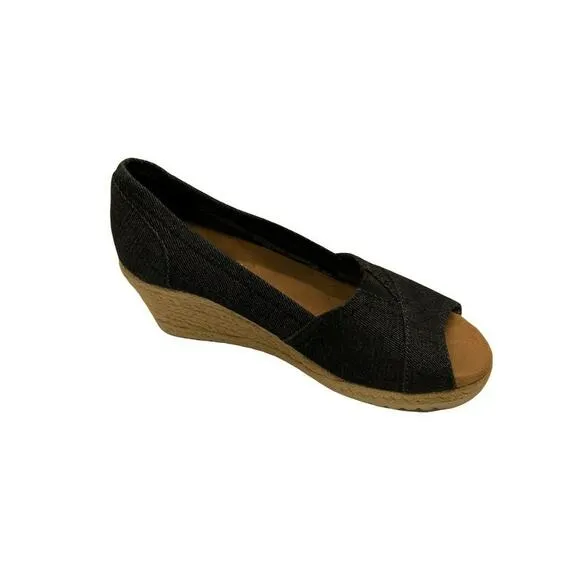 Skechers Memory Foam Shoes Women's Size 9 Wedges Open Toe Slip On Espadrilles
