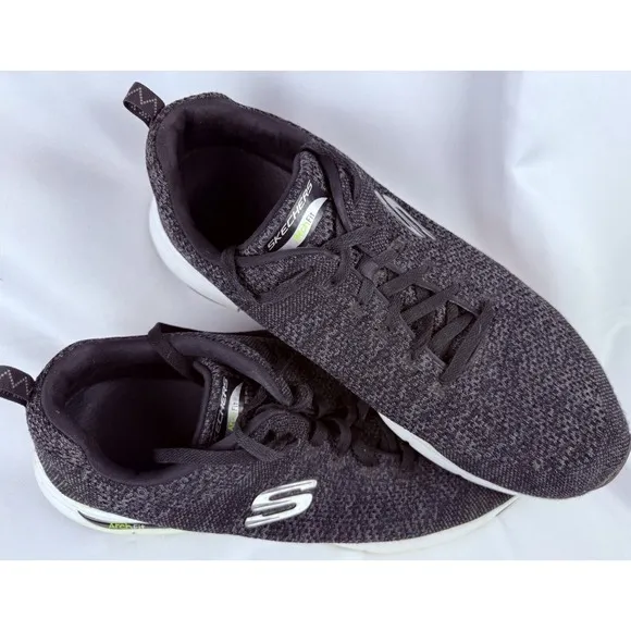 Skechers Men's Arch Fit Paradyme Blk/Wht Lace Up Sneakers   Size 15