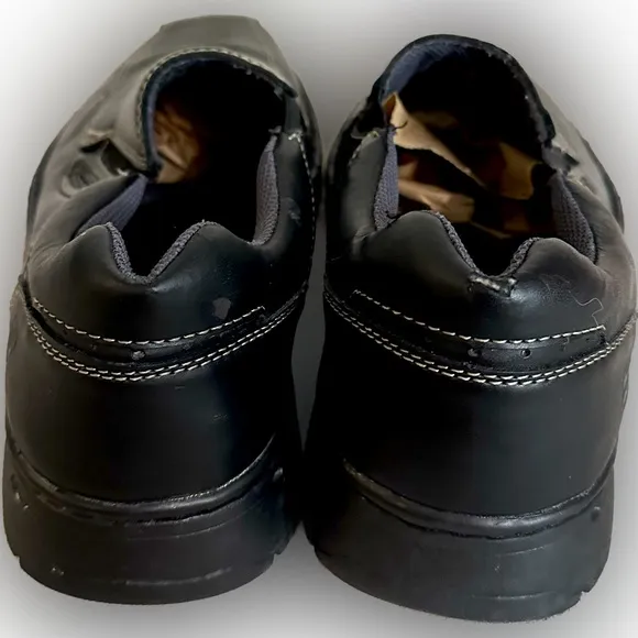 Skechers Relaxed Step Slip On Leather Casual Loafers Black 61052 Men's Size 10.5