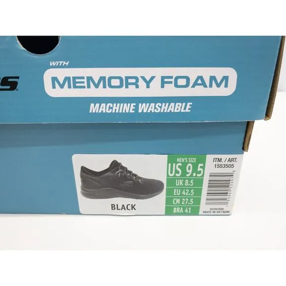 Skechers Ultra Flex 2.0 Machine Washable Mesh No Tie Sneakers Black 9.5 Men's