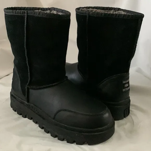 SKECHERS VTG 90’s Y2K Suede Leather Fur Lined Chunky Platform Boots
