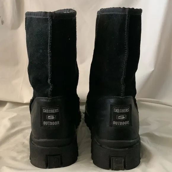 SKECHERS VTG 90’s Y2K Suede Leather Fur Lined Chunky Platform Boots