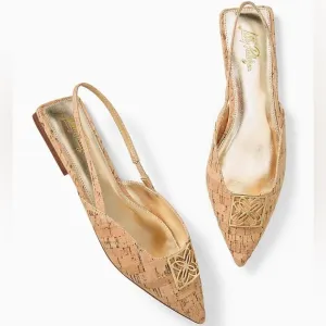 Slingback Flats in Natural Sz 8.5
