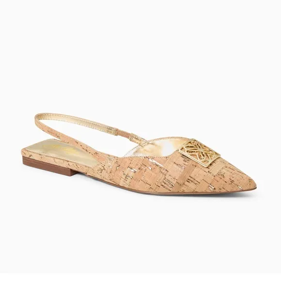 Slingback Flats in Natural Sz 8.5