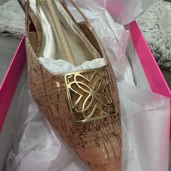 Slingback Flats in Natural Sz 8.5