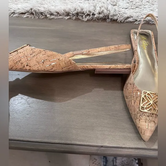 Slingback Flats in Natural Sz 8.5