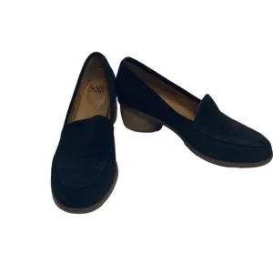 Sofft Cassia Heeled Loafers Women's Size 10 M, Black Suede NEW MSRP $125