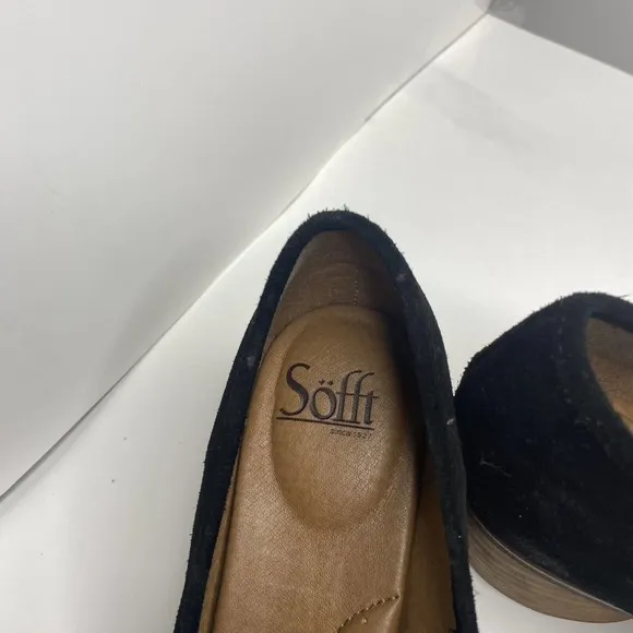 Sofft Cassia Heeled Loafers Women's Size 10 M, Black Suede NEW MSRP $125