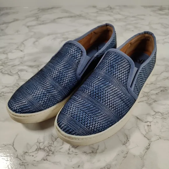 Sofft Somers Blue Woven Slip On Sneakers Size 9