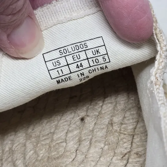 SOLUDOS Beer Shot Smoking Slippers Beige Espadrilles Drink Embroidery Size 11
