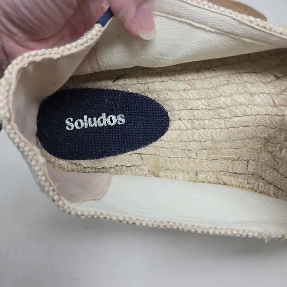 SOLUDOS Beer Shot Smoking Slippers Beige Espadrilles Drink Embroidery Size 11