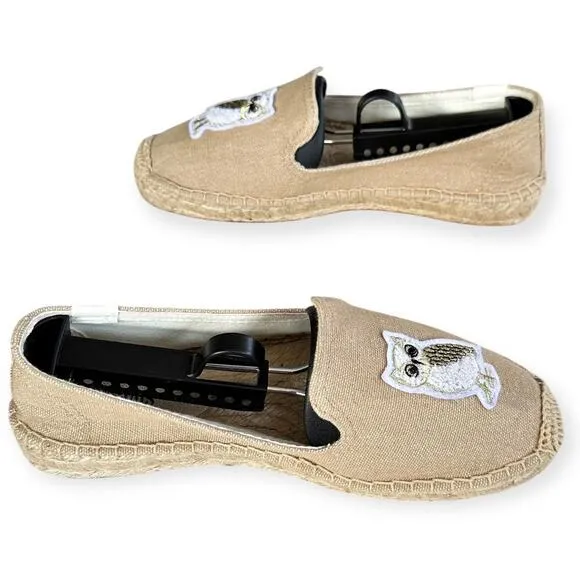 Soludos Gilded Owl Smocking Slipper Espadrilles Safari Tan Women 7