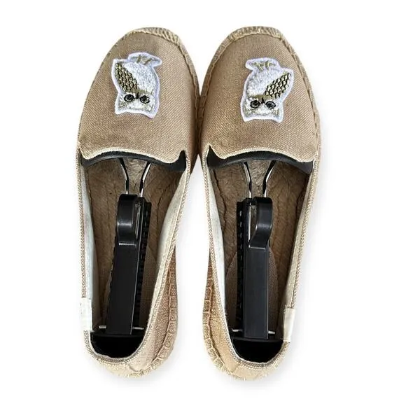 Soludos Gilded Owl Smocking Slipper Espadrilles Safari Tan Women 7
