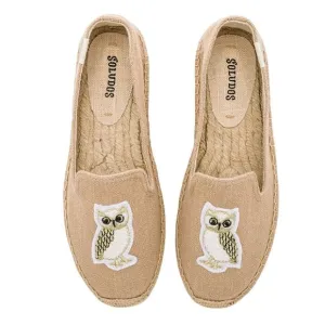 Soludos Gilded Owl Smocking Slipper Espadrilles Safari Tan Women 7