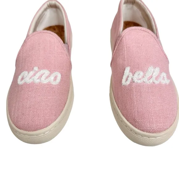 Soludos NWT Ciao Bella Dusty Pink Slip On Sneakers Embroidered SZ 7