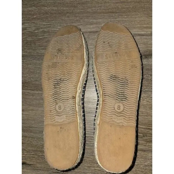Soludos Shoes Womens Size 8 Espadrilles Multicolor Textured Gold Slip On Flats