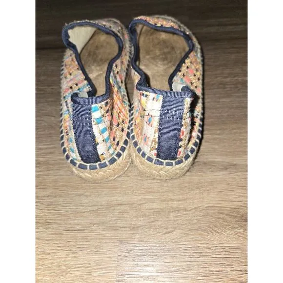 Soludos Shoes Womens Size 8 Espadrilles Multicolor Textured Gold Slip On Flats