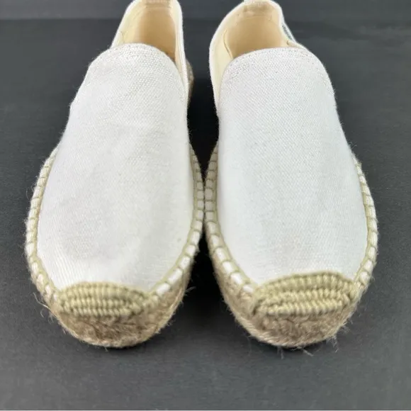 Soludos White Espadrilles 8 Slip On  Canvas Shoes Womens Brand New