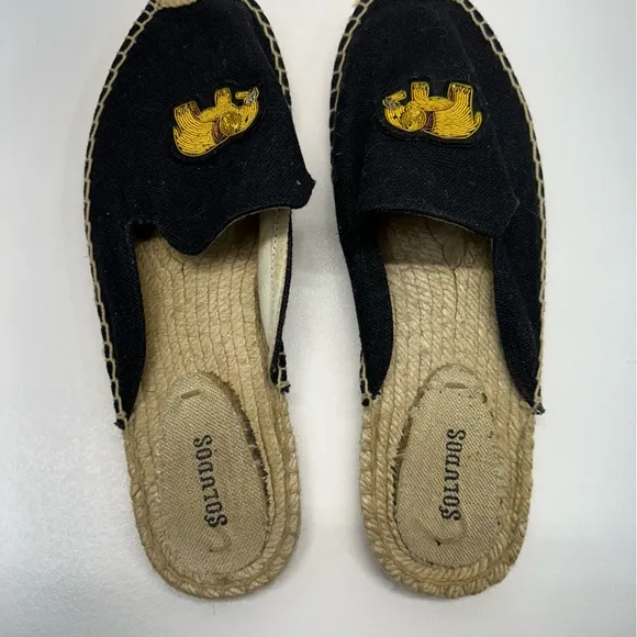 Soludos Women’s Size 9.5 Beaded Gold Elephant Espadrilles Mules Flats