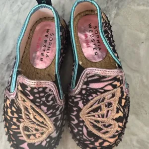 Sophia Webster mini Kids Butterfly Slip-On espadrilles -Pink and Black eu sz 26