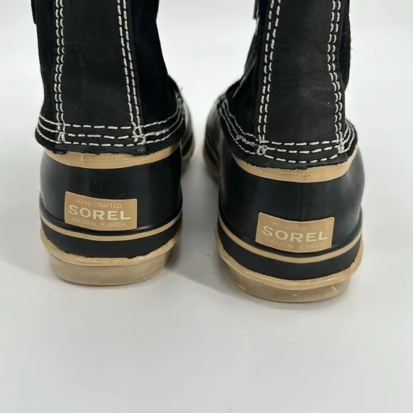 Sorel Black Suede Joan of Arctic Fuzzy Lined Boot Size 8
