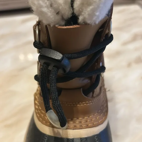 Sorel Caribou Boys Toddler Navy Tan Youth‎ Waterproof Weatherproof Boots Size 10
