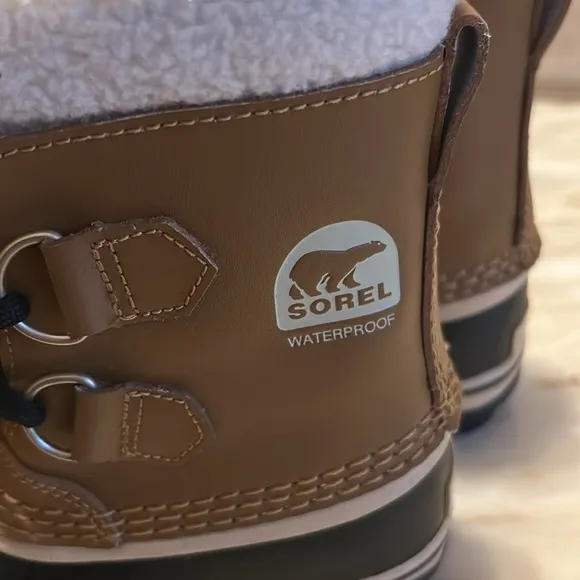 Sorel Caribou Boys Toddler Navy Tan Youth‎ Waterproof Weatherproof Boots Size 10