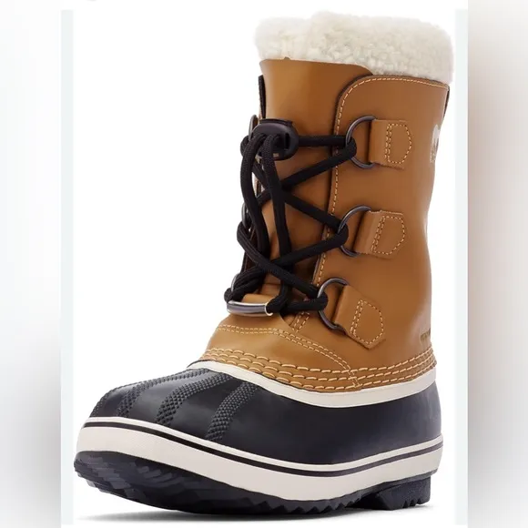 Sorel Caribou Boys Toddler Navy Tan Youth‎ Waterproof Weatherproof Boots Size 10