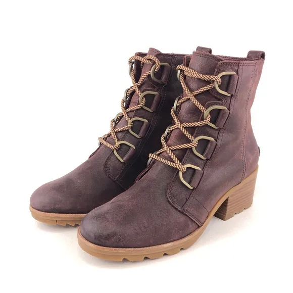 Sorel Cate Lace Waterproof Leather Ankle Boots 8