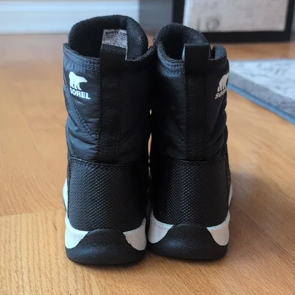 SOREL Children's Whitney II Plus Lace Waterproof Black Winter Boots Quilted