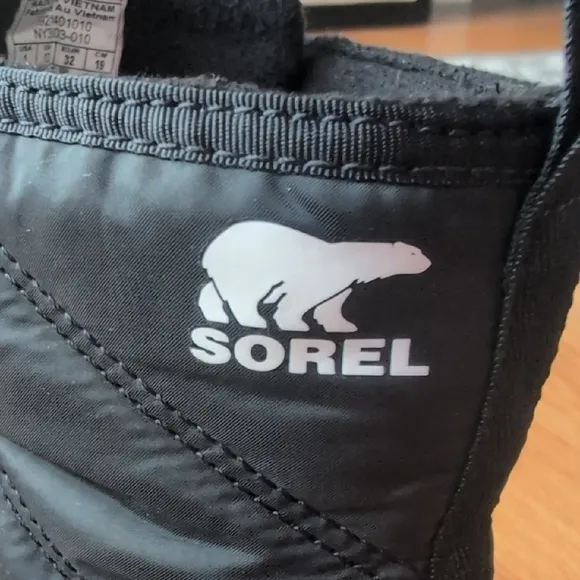 SOREL Children's Whitney II Plus Lace Waterproof Black Winter Boots Quilted