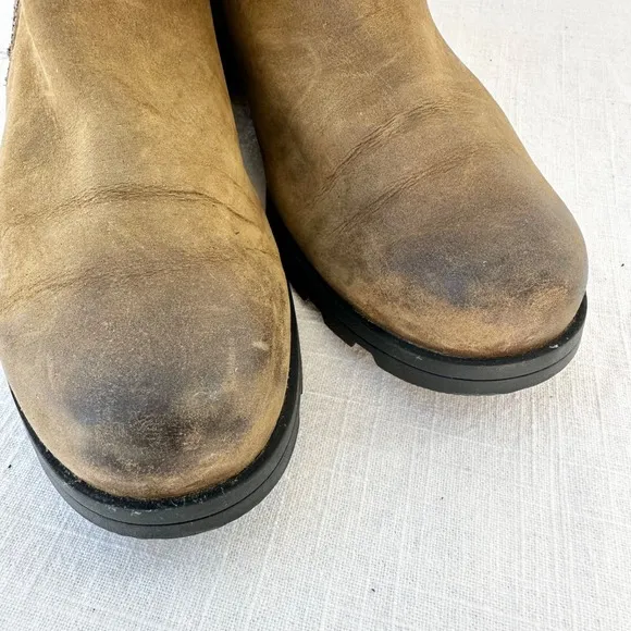 Sorel Emelie Waterproof Leather Ankle Boots Side Zip Brown Casual Size‎ 6