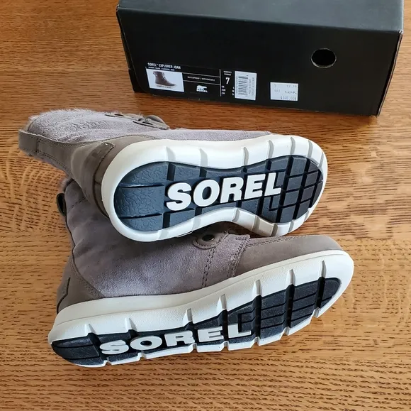 Sorel Explorer Joan waterproof boots- Quarry gray