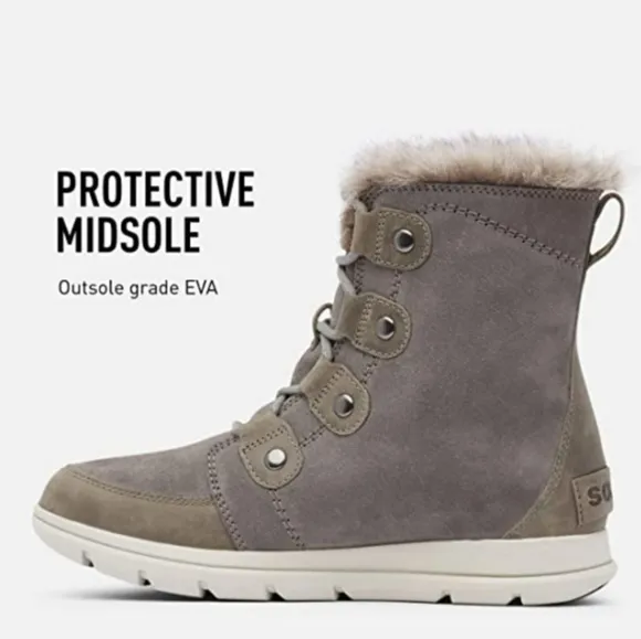 Sorel Explorer Joan waterproof boots- Quarry gray