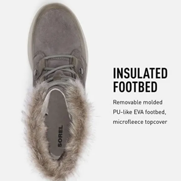 Sorel Explorer Joan waterproof boots- Quarry gray