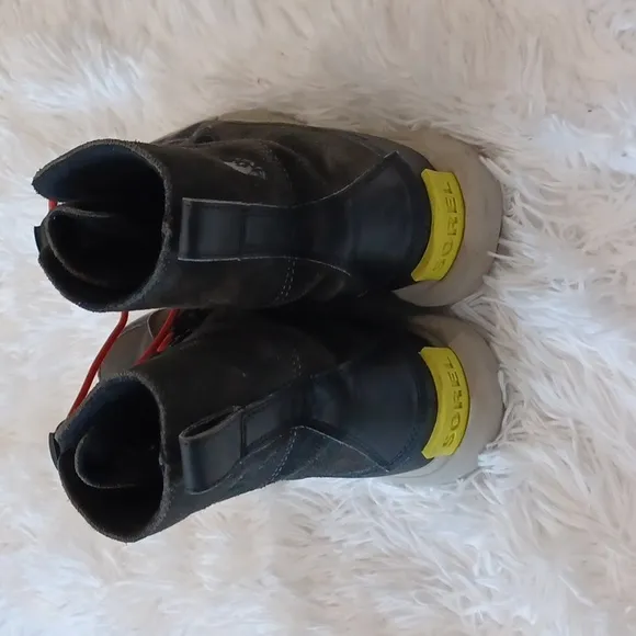 Sorel Explorer Lined Waterproof Suede Lace Up Snow Boots Kid's Sz 6 Black Gray