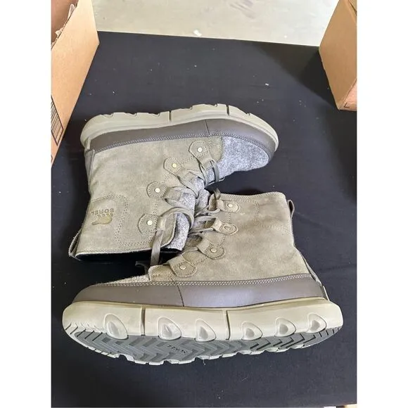 Sorel Explorer Next Joan Waterproof Boots Stone Green Alpine Tundra 11