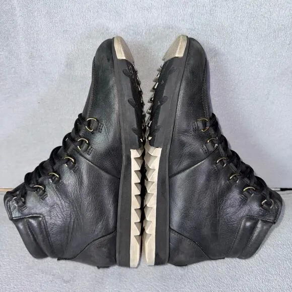 Sorel Harlow Lace Up Boots Waterproof Black Leather Women’s Size 9.5 US