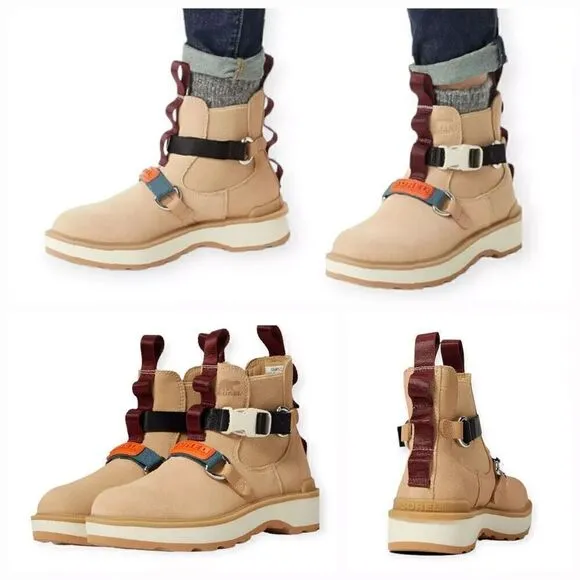 SOREL Hi-Line EQ Women's Waterproof Chelsea Boots in Chalk Size 8 NEW MSRP $185